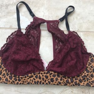 Pink VS maroon and cheetah bralette